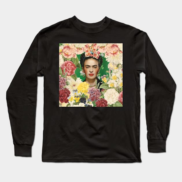 Frida Kahlo Biography Long Sleeve T-Shirt by Maja Wronska